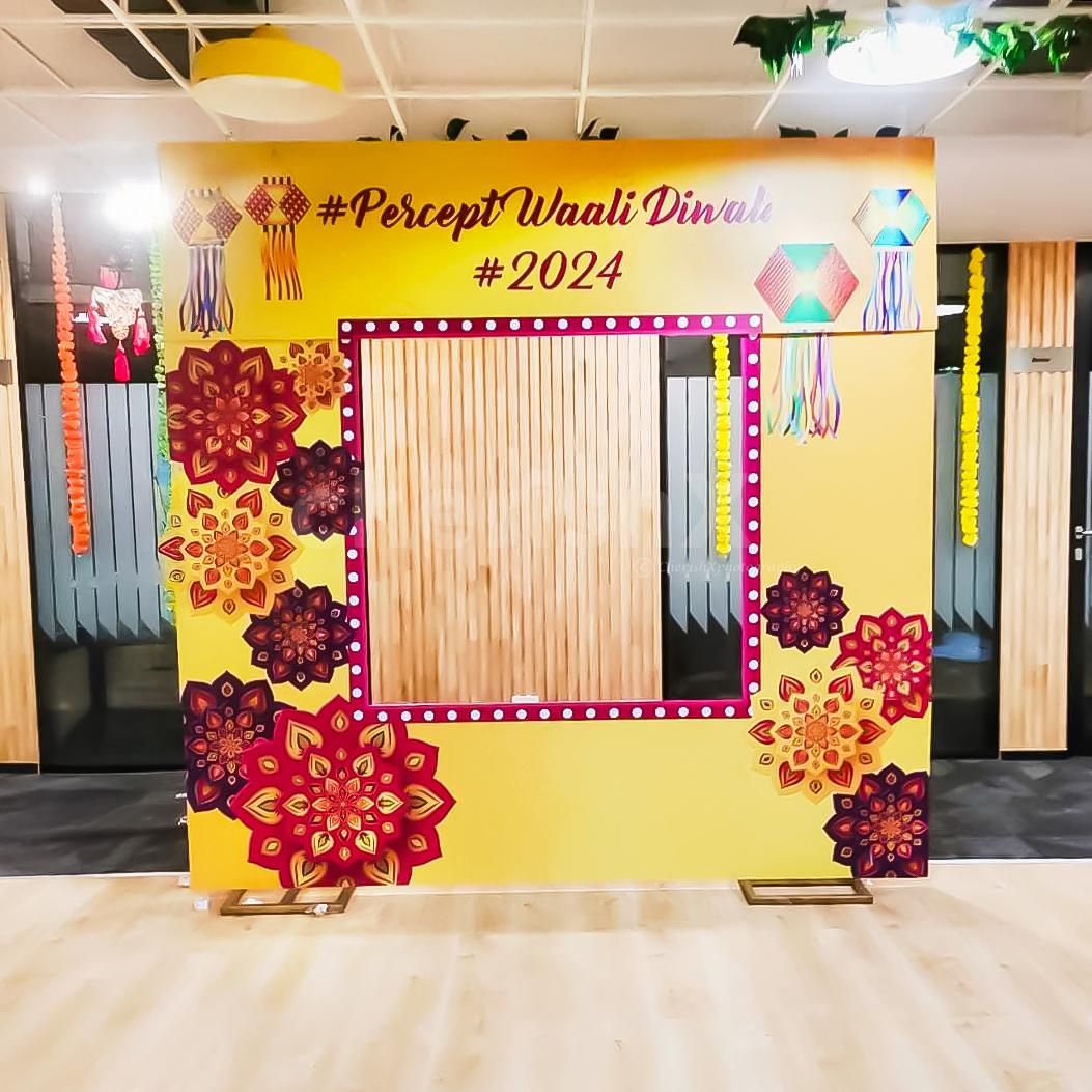 Make the most beautiful Diwali memories with officemates clicking pictures at the photo booth