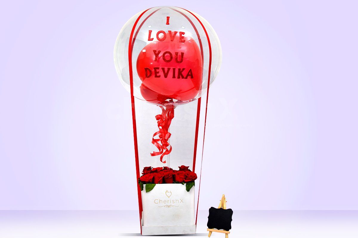 Hot Air Love Balloon with Roses