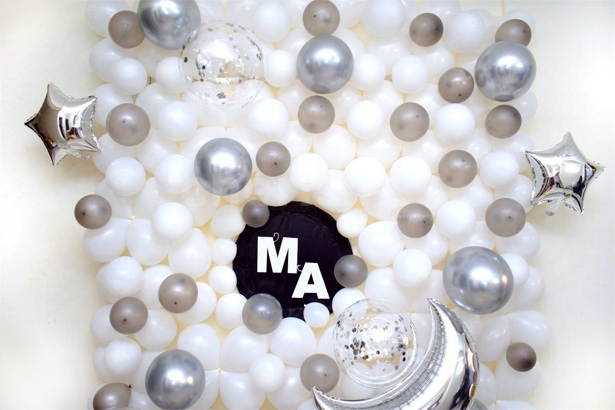White & Silver Balloon Surprise 