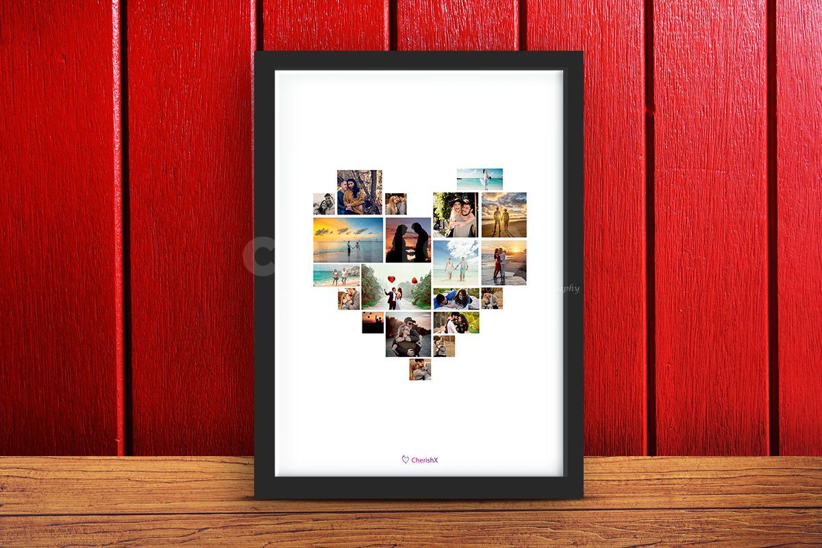 Stylish Heart Collage Photo Frame
