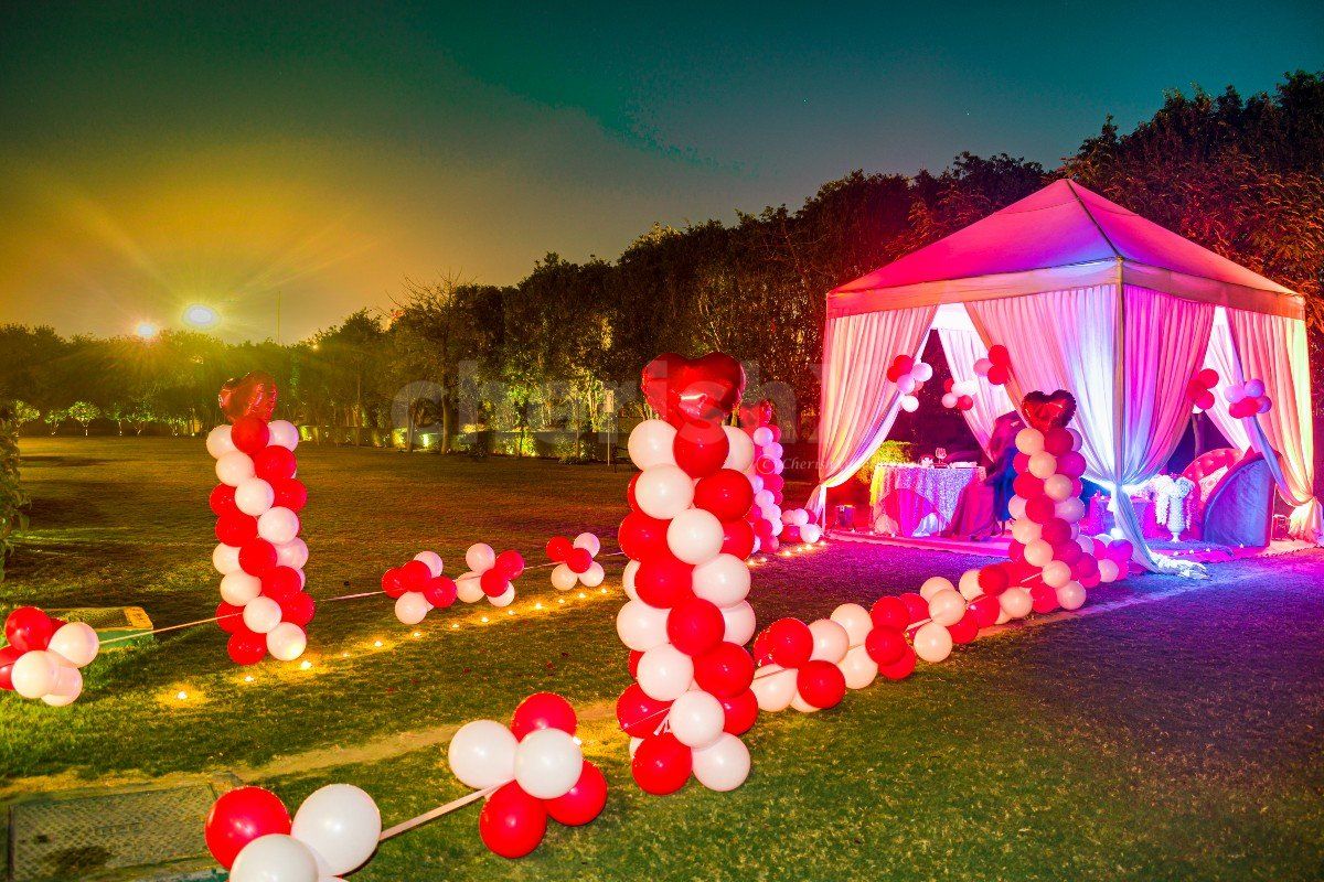 Cabana Setup with Balloons Pathway at Taj Vivanta, Dwarka