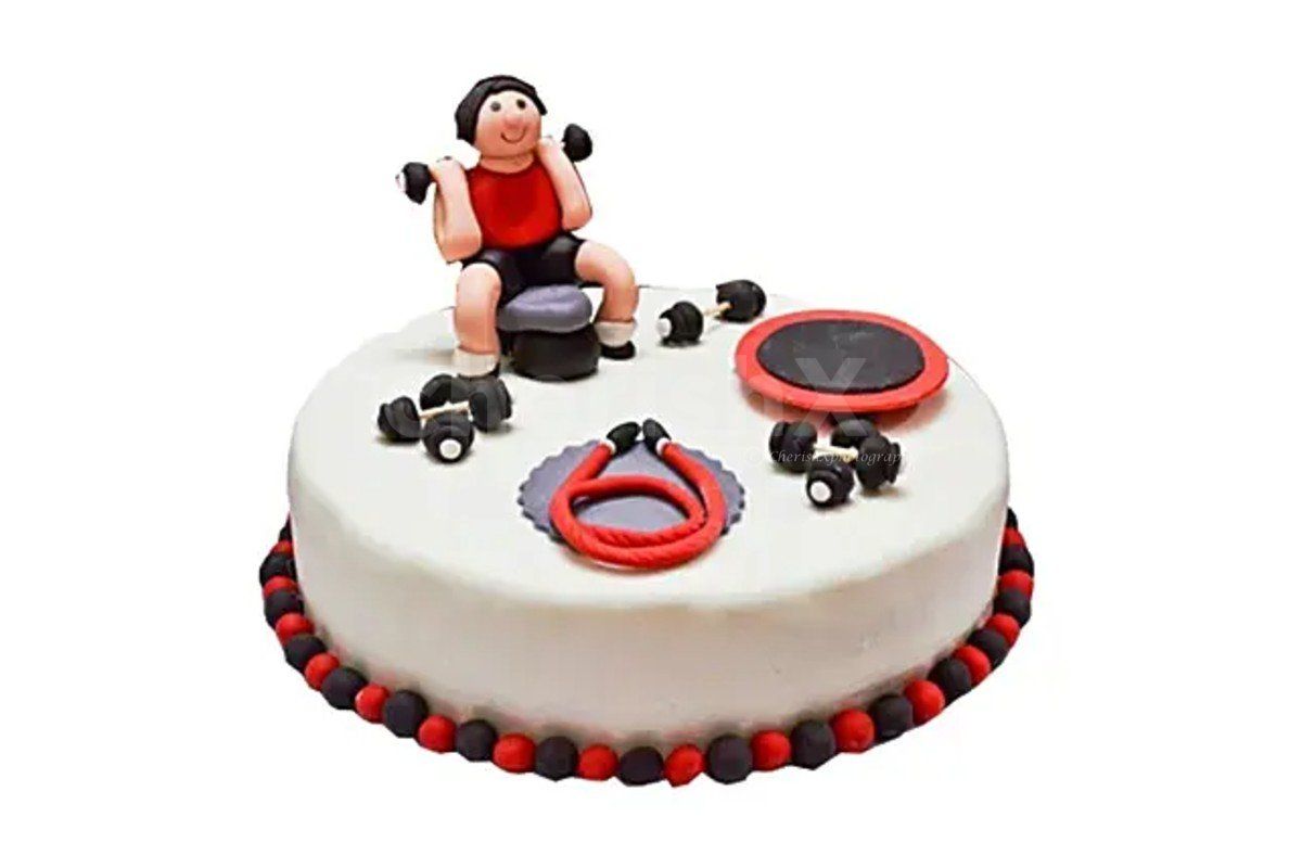 Gym love fondant designer cake home delivery