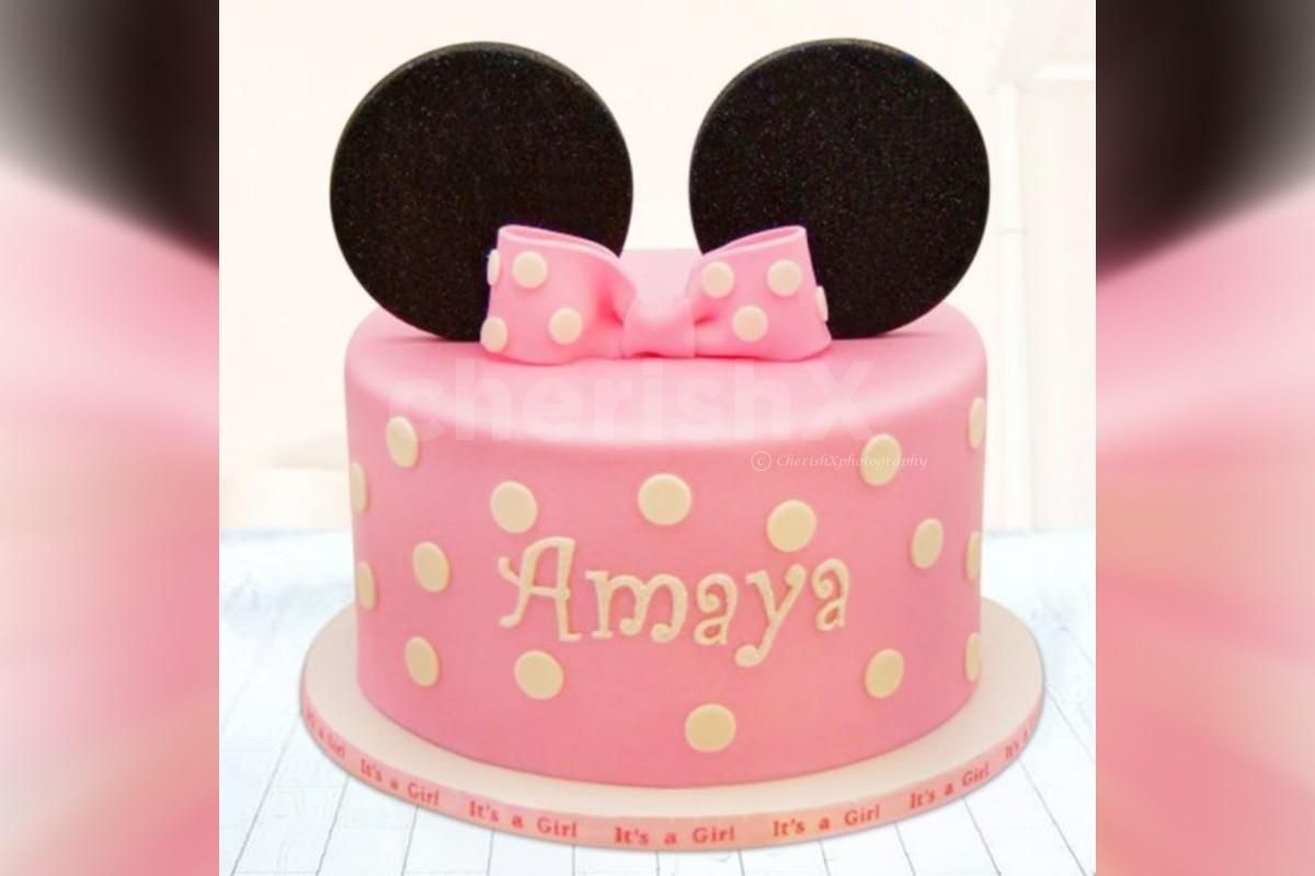 Hot Pink Minnie Fondant Cake