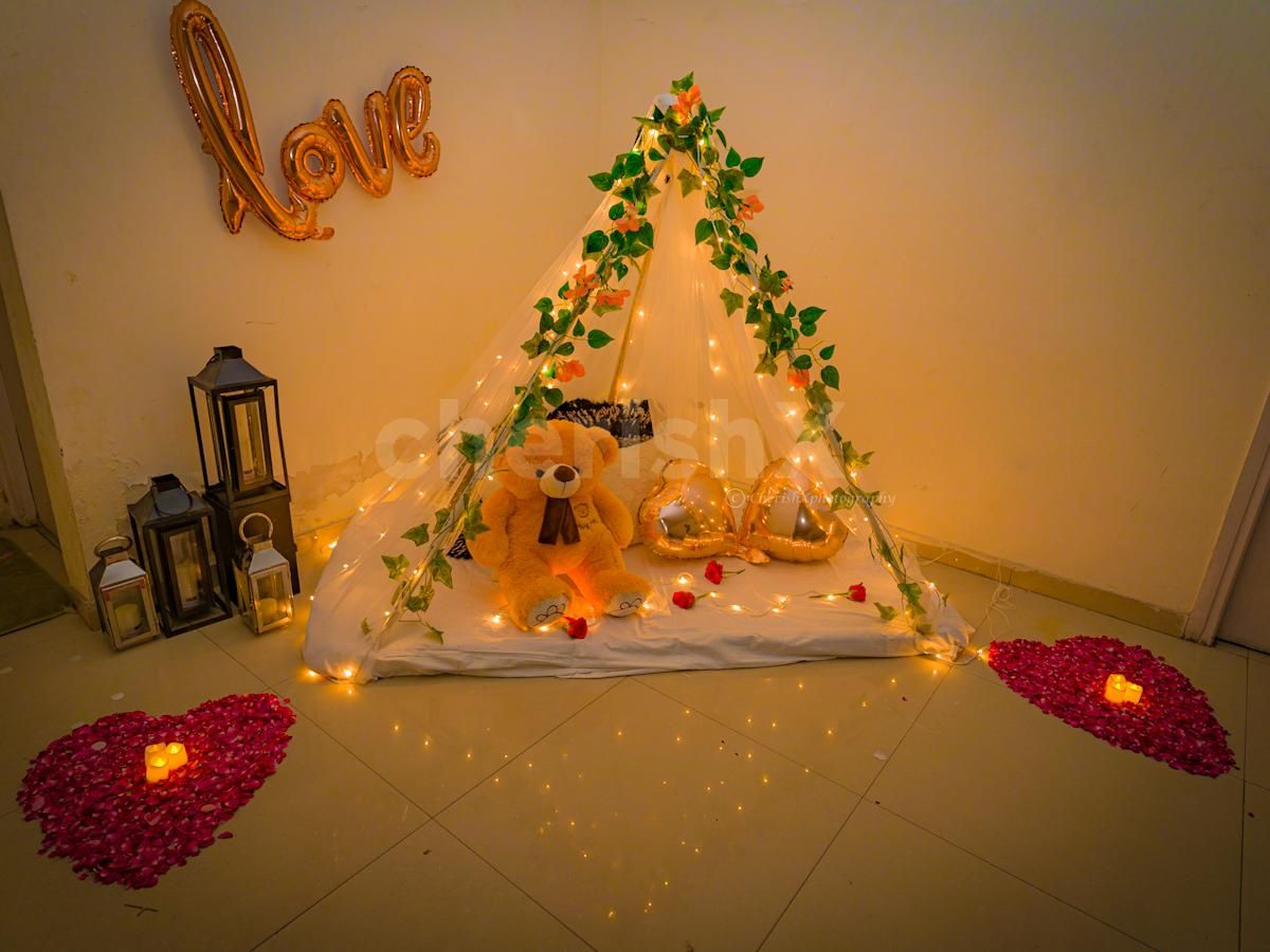 Cabana Canopy Setup at Home to surprise your special one.