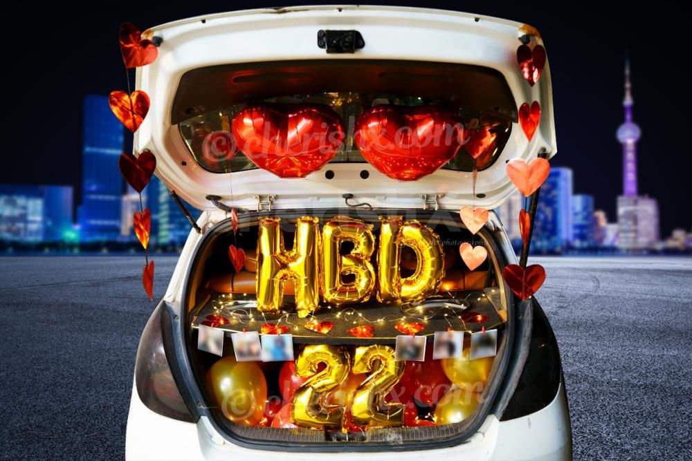 Get a beautiful Happy Birthday Car Boot Decor right at the back of your car with CherishX!