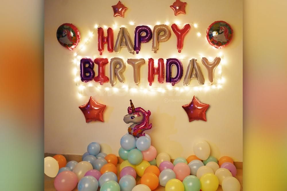 Looking for a simple decor for your kid's birthday? Book this wonderful Unicorn Birthday Surprise Decor!