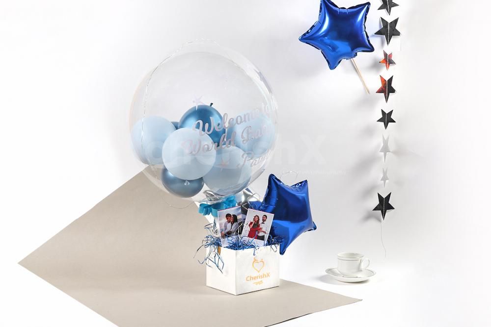 Congratulate the mother-to-be with CherishX's Blue Welcome Baby Bucket!