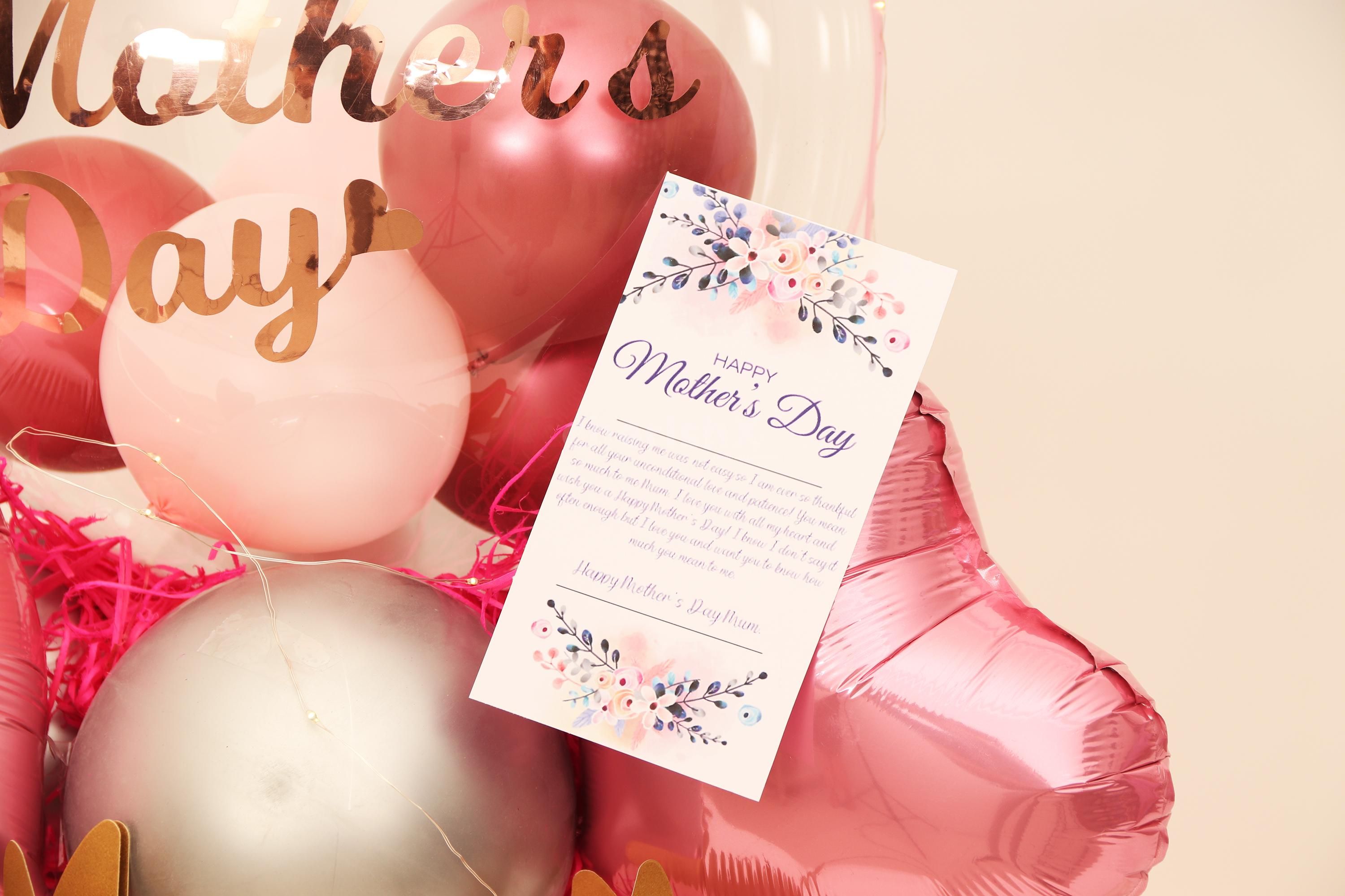 CherishX's Happy Mother's Day Balloon Bouquet consists of different color balloons including chrome and pastel balloons, making it a perfect gift!