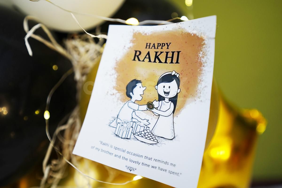 A message that comes with the Black & Golden BHAI Balloon Bouquet.