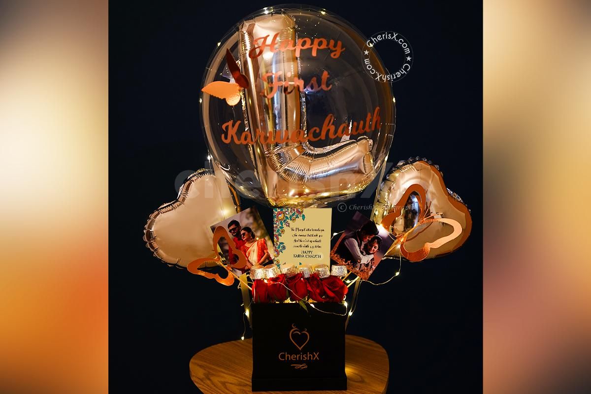 Red Rose Bucket with Initial Letter to gift your close ones.