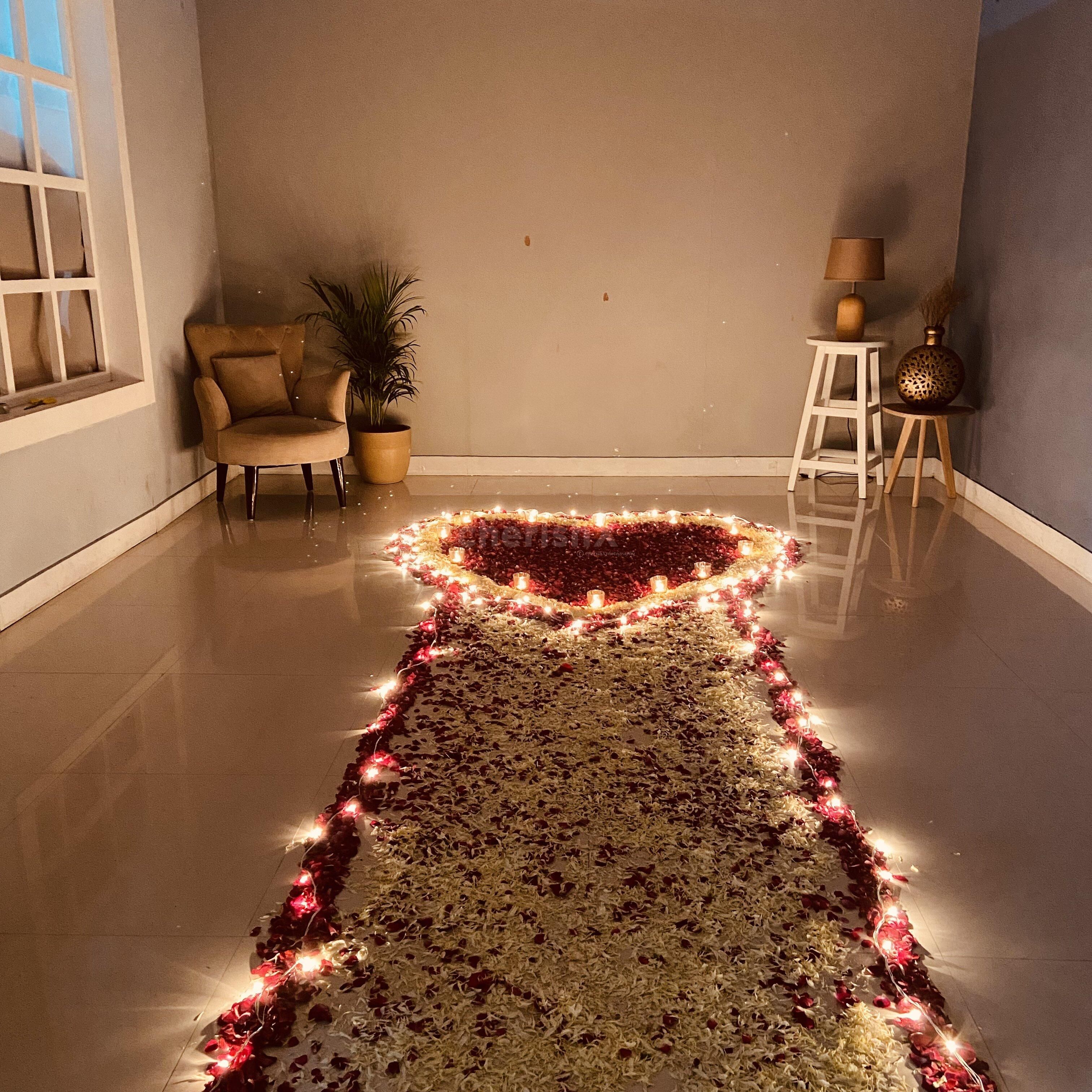 Candles & Flower Petals Decor-Proposal setup