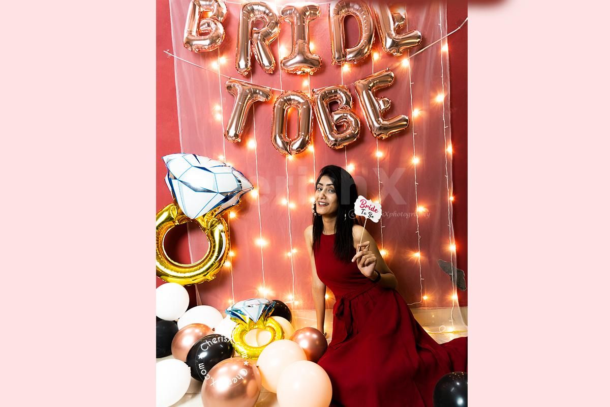 Give your close ones a beautiful Surprise Bachelorette Party by booking CherishX's Rose Gold Balloon Decoration!