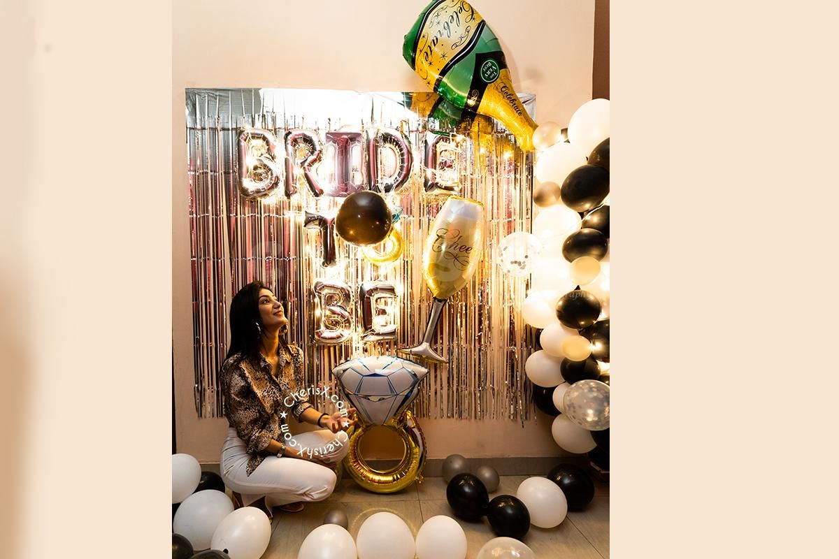 Surprise the Bride-To-be with a stunning Silver Theme Bride-to-be Party Decoration!