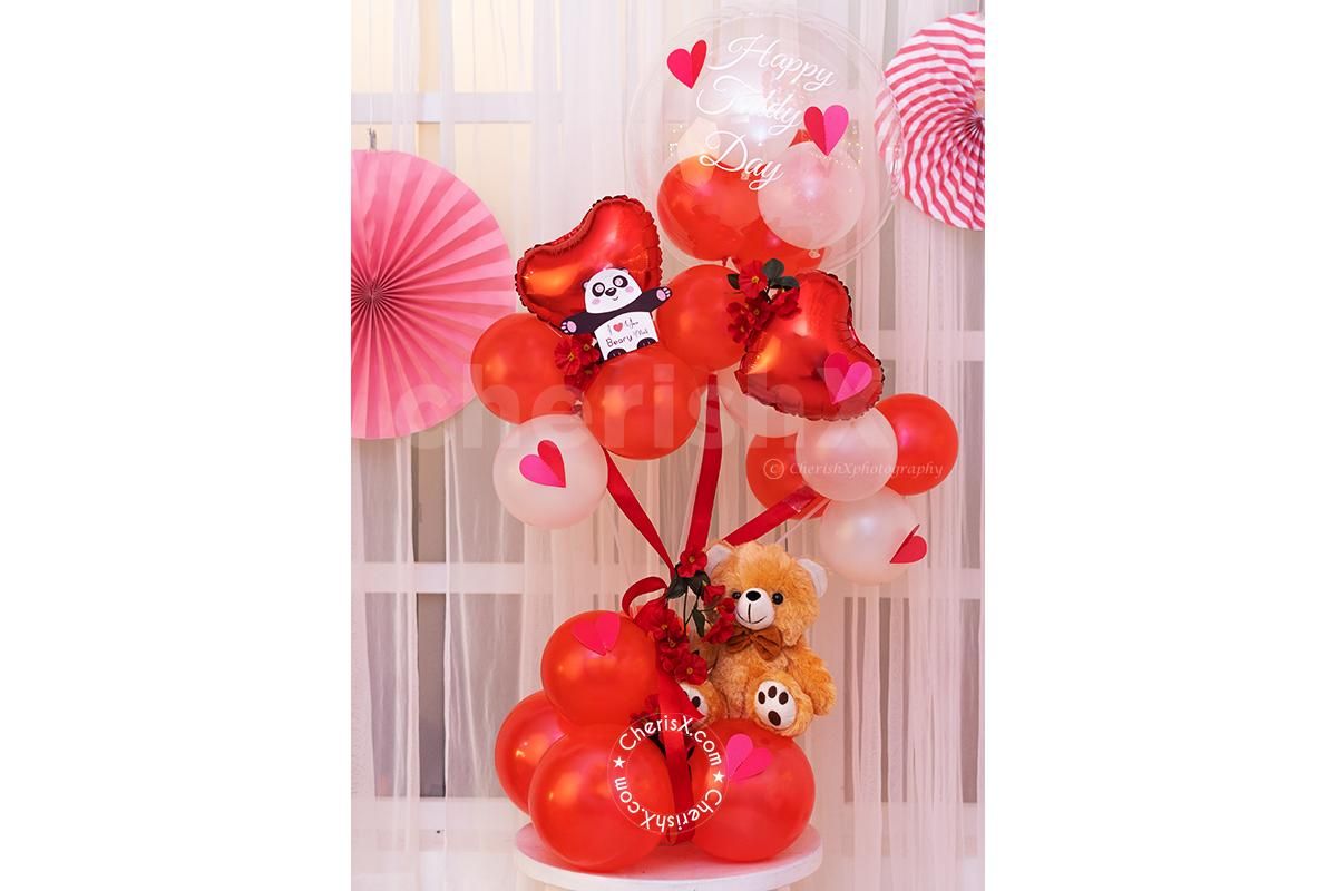 Wish your Love a Happy Teddy Day with an adorable Teddy Balloon Bouquet!