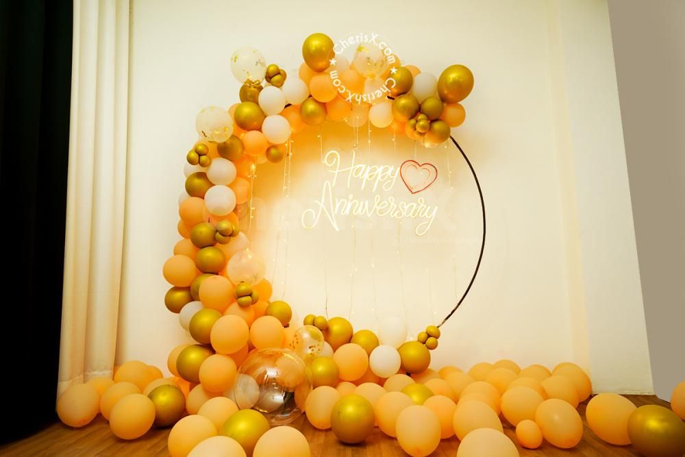 A Breathtaking Pastel Peach Balloon Ring Decor for your Celebrations!