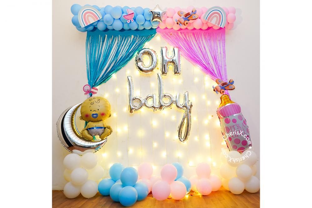 Book a Pastel Pink and Blue Theme Baby Shower Decor for your Close ones!