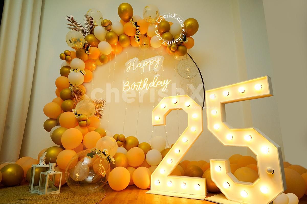 Golden Boho Theme Ring Birthday Decor