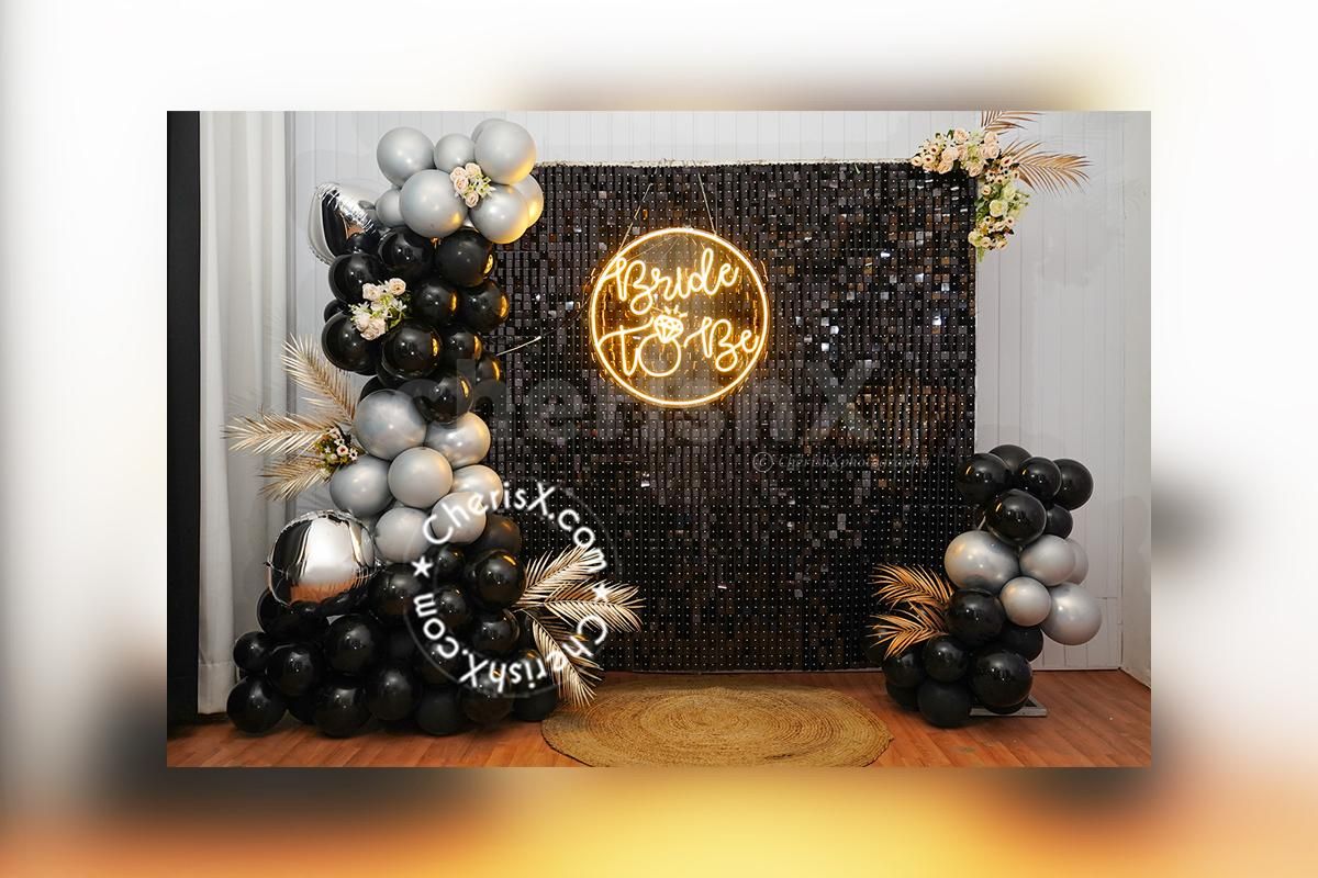 Stylish Black Sequin Bride To Be Decor