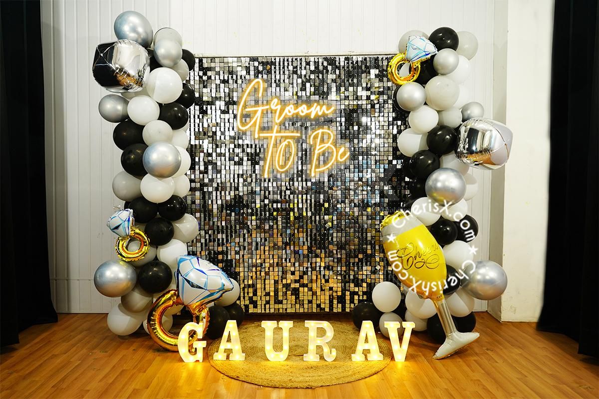 Silver Sequin Groom To Be Decor