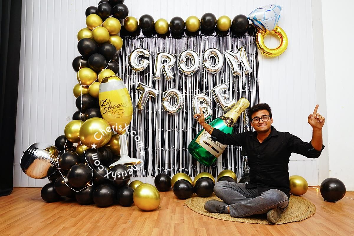 Groom To Be Decor in Black Theme