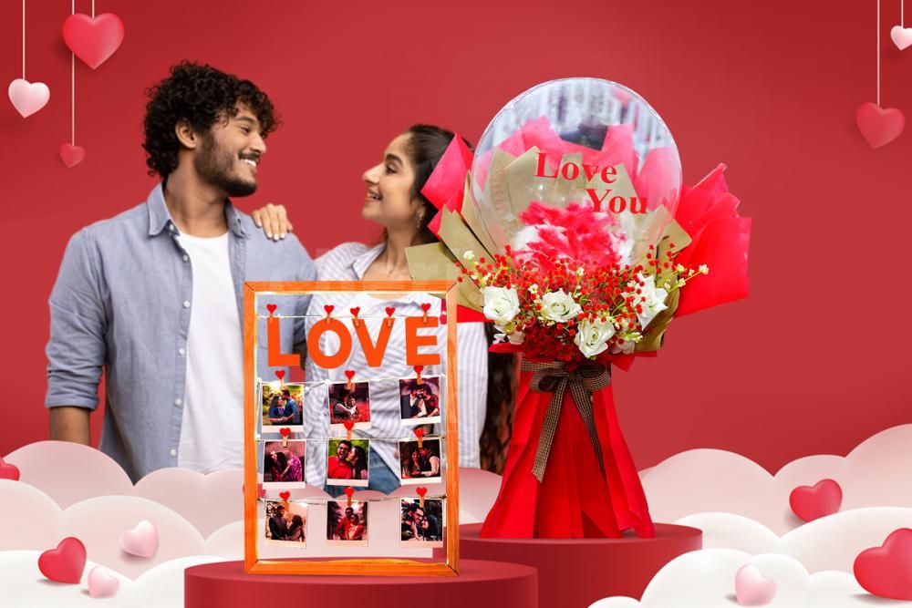 The red flower bunch makes the hamper eye-catching and pleasing