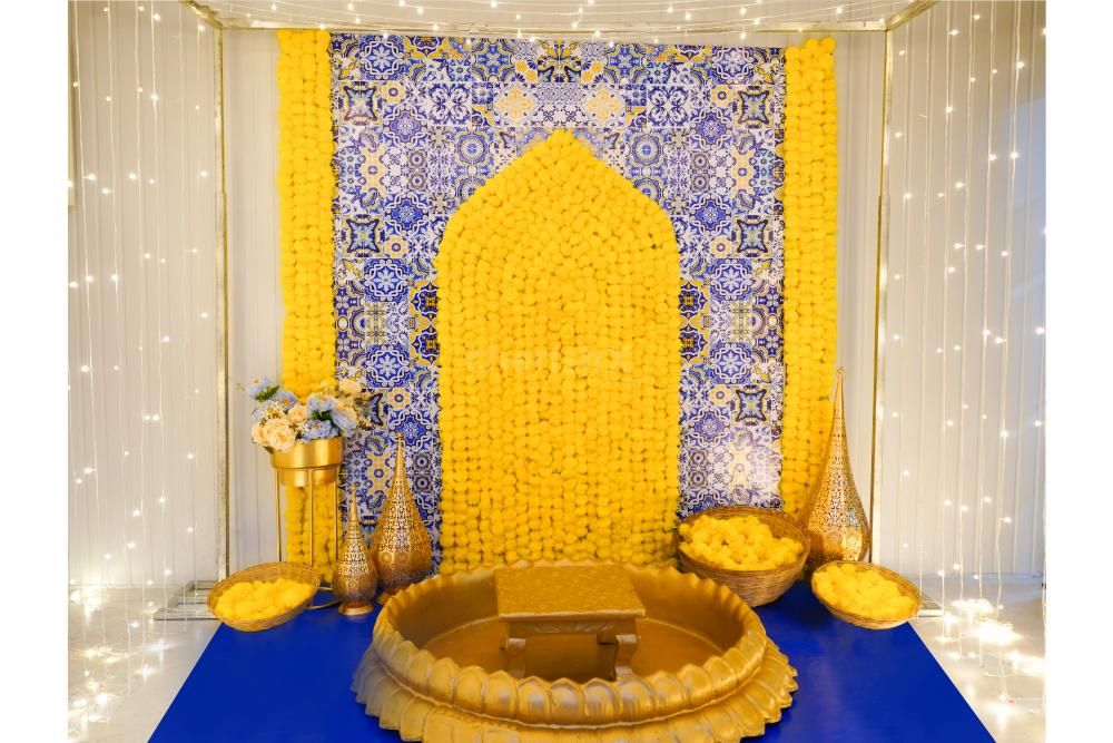 Mediterranean Theme Haldi Decor