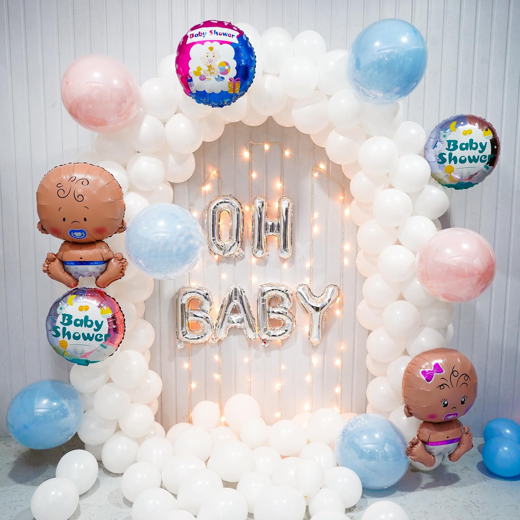 Step into a Baby Shower Backdrop Decorated with Pure Tranquility.