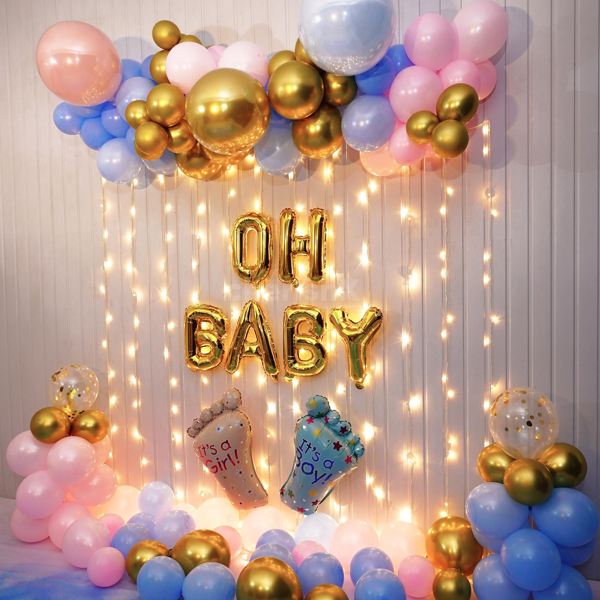 The charming girl feet and boy feet foil balloon exude a sense of delight and joy.