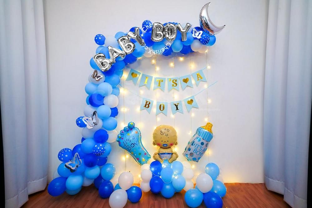 A Blue themed Welcome Baby Boy Decor in Delhi NCR