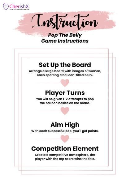 Pop the belly baby shower game instruction card