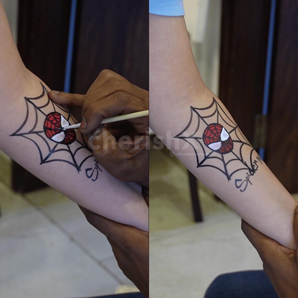 Bringing art to life with a tattoo artist at the kids' birthday party