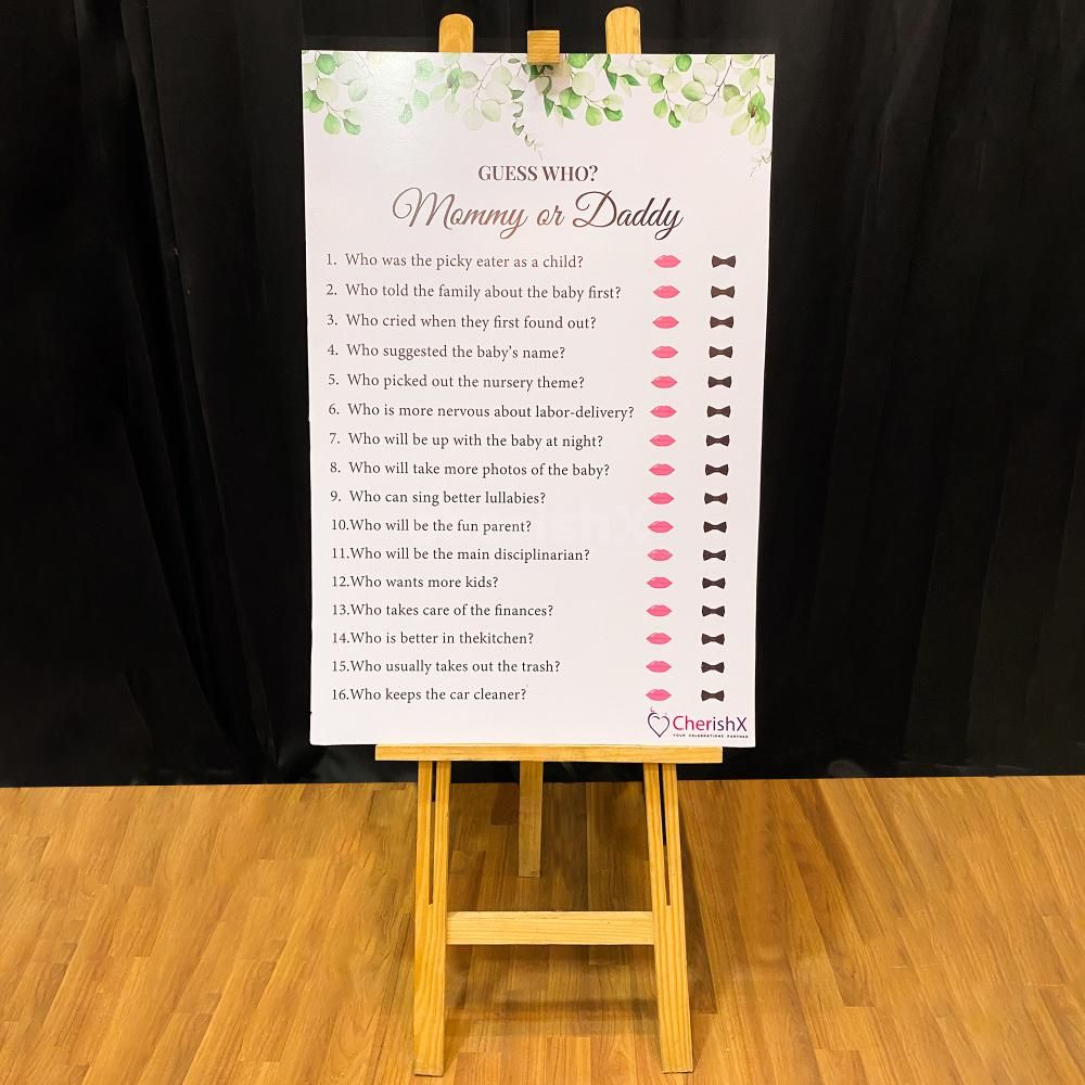 Guess who baby shower game ideas funny