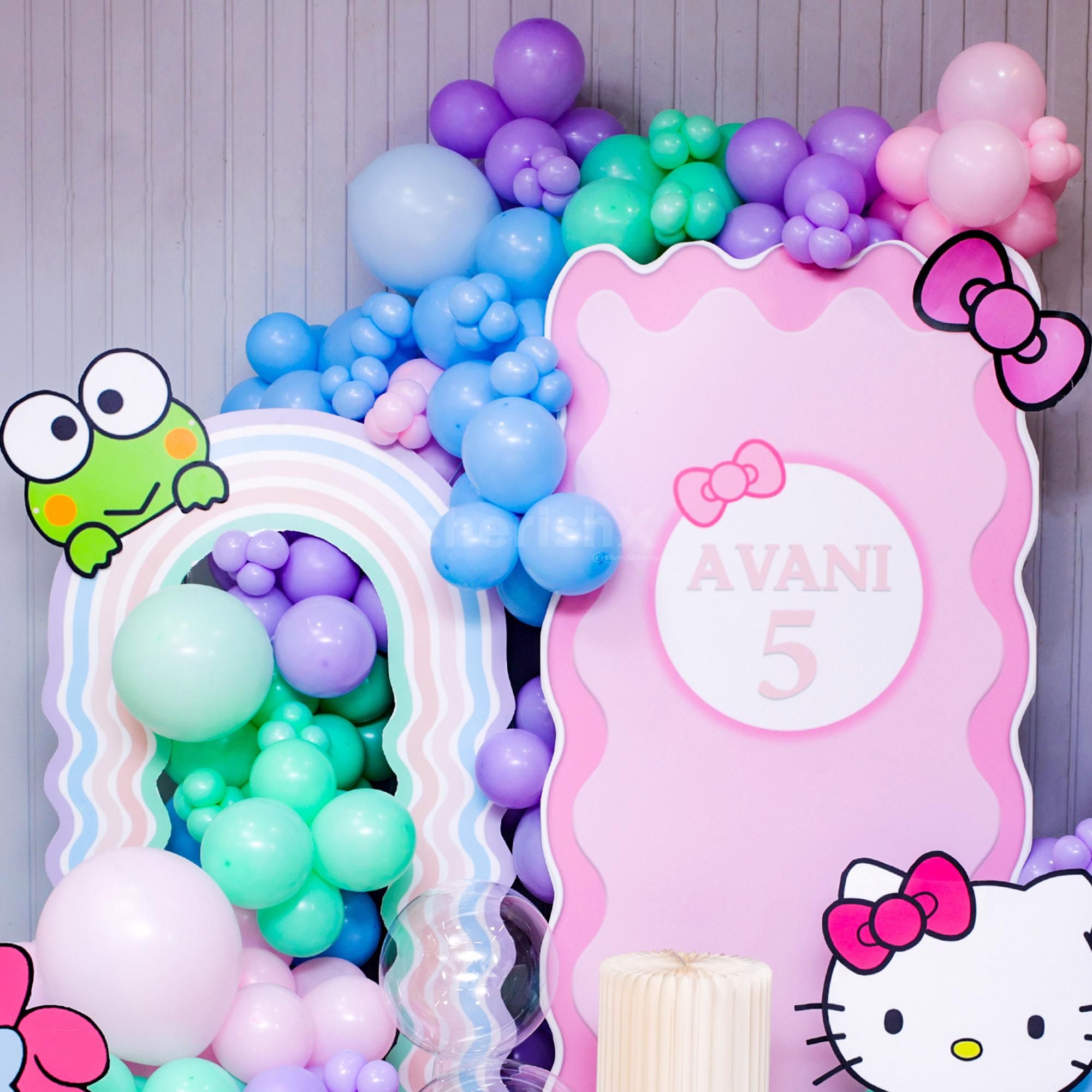 Bubble balloons bring a whimsical feel to the scene.