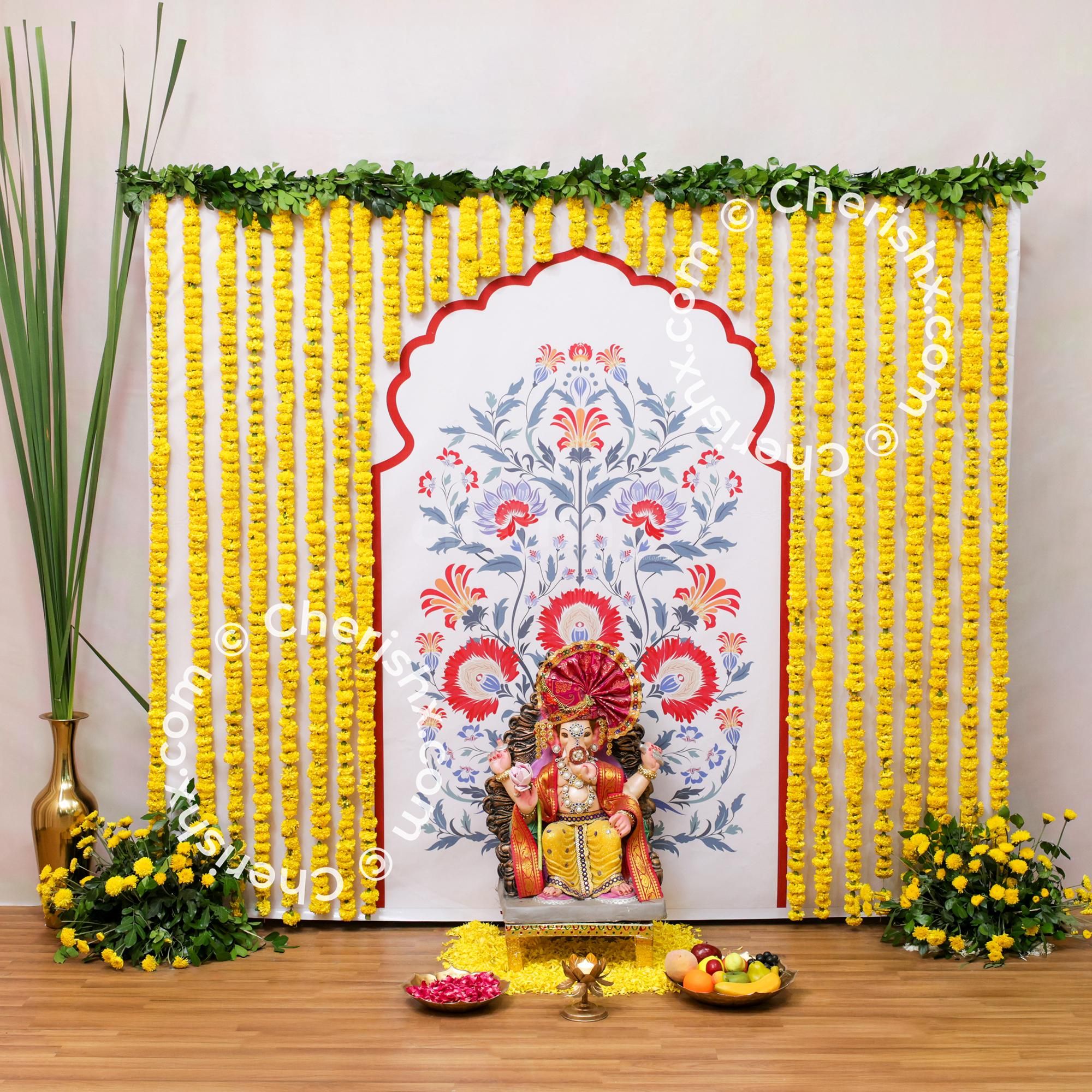 Simple yet elegant daisy flower bunches on the floor bring positivity and spirituality