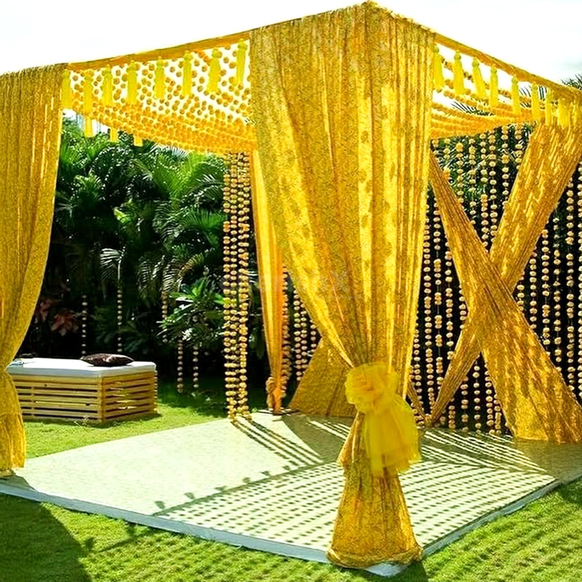 Yellow marigold petals provide a scented touch of tradition.