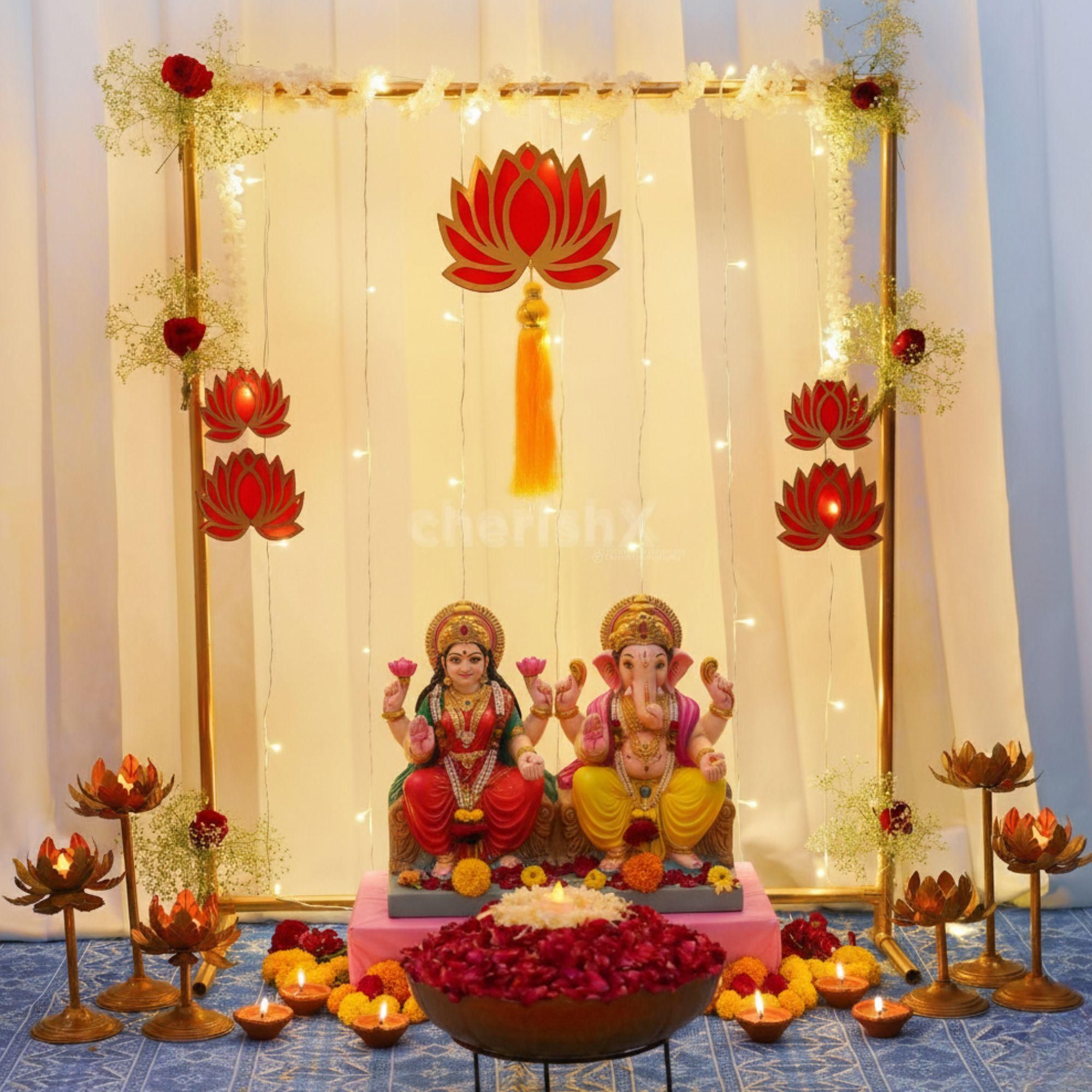Elevate your Diwali celebration with our mesmerizing Diwali backdrop kit – a DIY solution that adds style to your festival of lights!