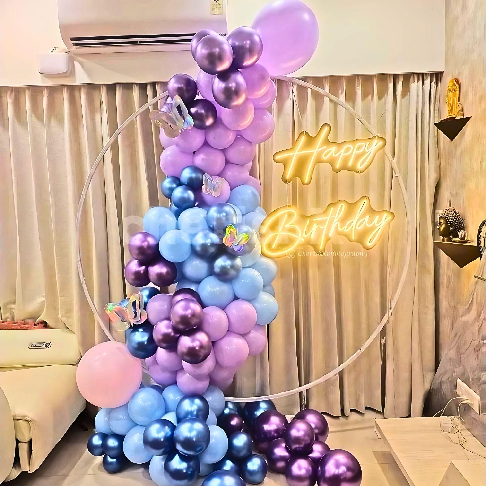 Dreamy pastels and chrome balloons for that perfect birthday vibe
