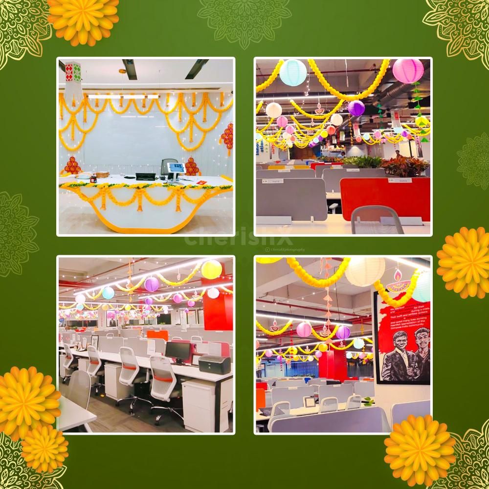 Diwali office decor that brings warmth, light, and festive cheer to every desk