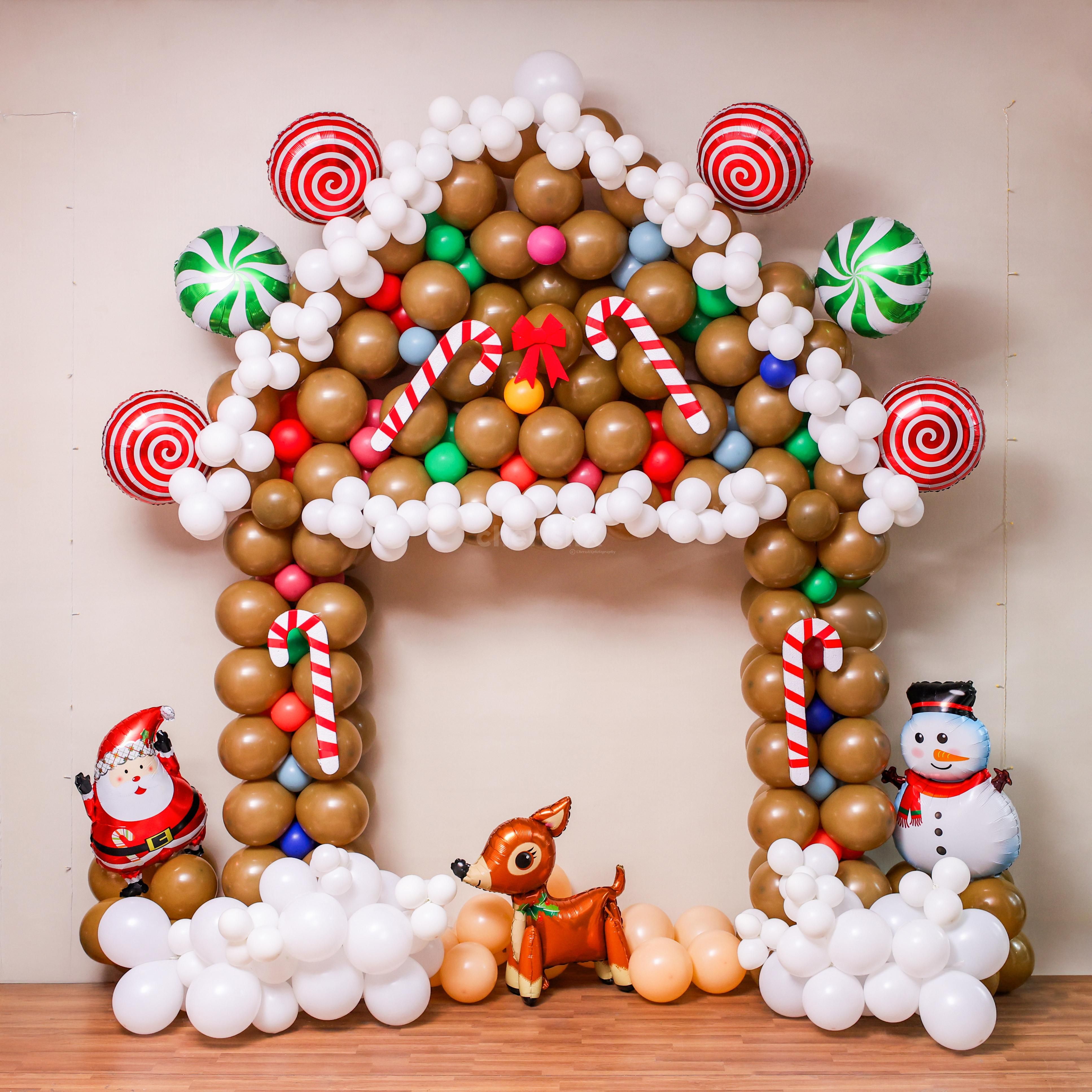 Classic candy cane sticks create an iconic decoration for the Christmas wall decoration