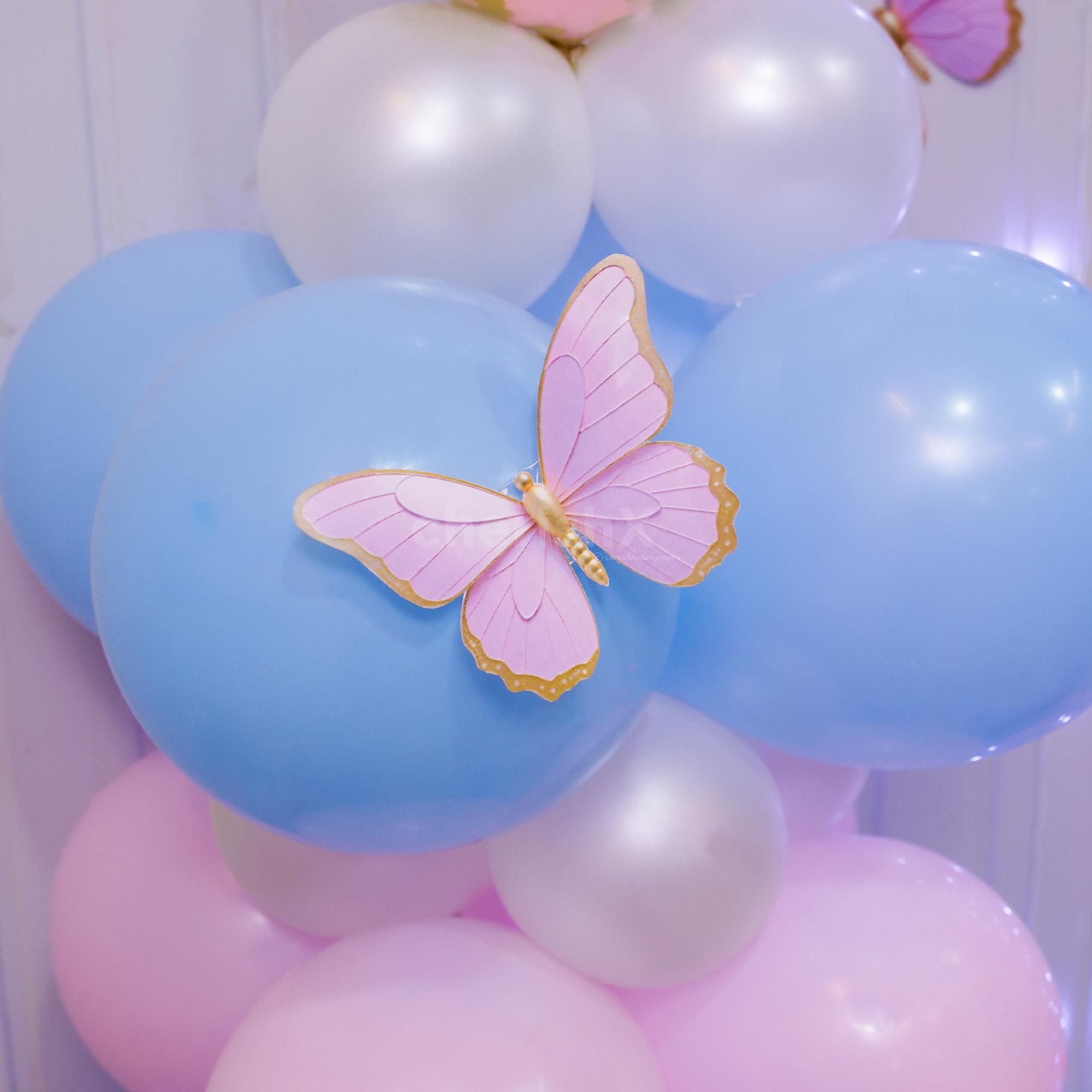 Confetti in balloons butterflies in air this setup didn’t come to whisper