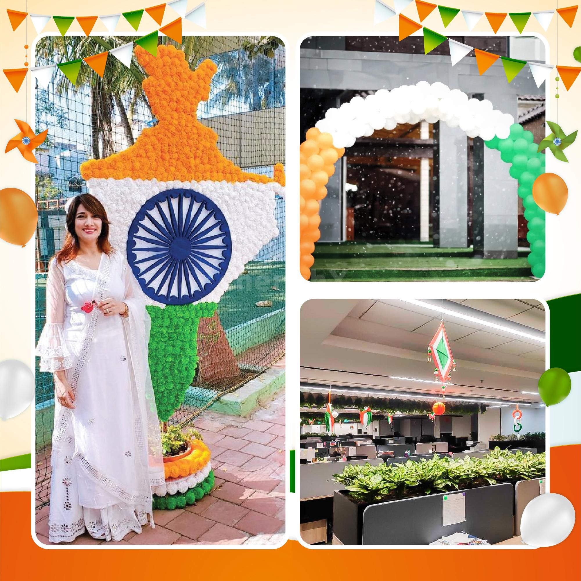 Round hangings swing along with pompoms to symbolise a spirit of freedom