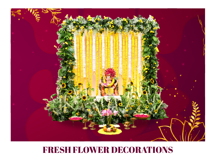 Fresh Flower Ganpati Decorations