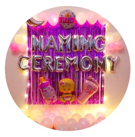 Trending theme decorations for Naming Ceremony